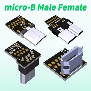 Elbow Micro USB 2.0 3.0 adapterio jungtis Vyriškas moteriškas FPC įkrovimas FPV bešepetėliniam rankiniam kardaniniam monitoriui