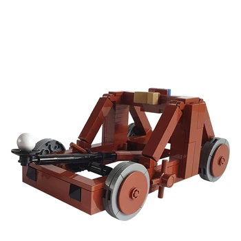Gobricks MOC Viduramžių architektūros pilis Katapultos transporto priemonės apgulties mašinų statybiniai blokai MOC-107421 Modelio kaladėlių žaislų dovana
