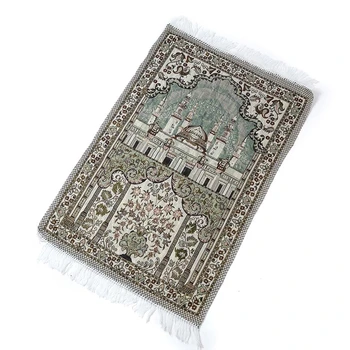 Gėlių mečetė Spausdintas musulmoniškos medvilnės maldos kilimėlis Fringe Kutas Lengvas grindų kilimas Antklodė Nešiojamas islamiškas namų kilimas