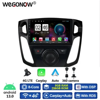 HD 1080*720 8G+256G 8Core DSP Android 13.0 Car DVD grotuvas GPS žemėlapis WIFI Bluetooth 5.0 RDS radijas Ford Focus 3 Mk 3 2012-2017