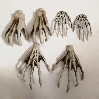 Helovino skeleto rankos,Netikras baisus tikroviškas žmogaus rankos kaulas,Helovino gyvenimo dydis Zombių vakarėlis Teroras Baisūs rekvizitai Dekoracijos