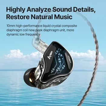 IKKO OH300 ausinės į ausį HiFi IEMs ausinių monitorius nuimamas garso kabelis 10 mm skystųjų kristalų dinaminės tvarkyklės ausinės
