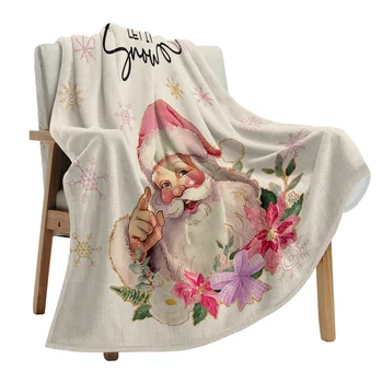 Kalėdų Kalėdų senelis Snaigės mesti antklodę Kalėdinė antklodė Minkšta pliušinė šilta sofa Mesti antklodę Šventinės dovanos