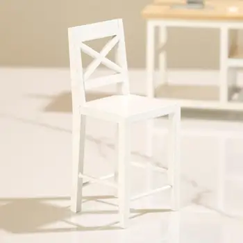 Lėlių namelio baldų modelis Apsimestinis žaidimas Mikro peizažas Medinė miniatiūrinė kėdė
