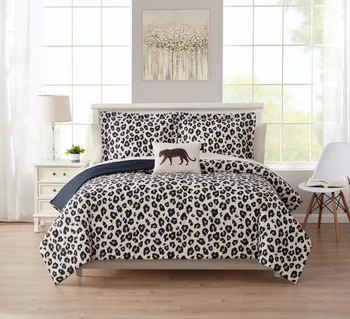 Mainstays 8 Piece Cheetah Print Bed in a Bag Comforter Set with Sheets, King