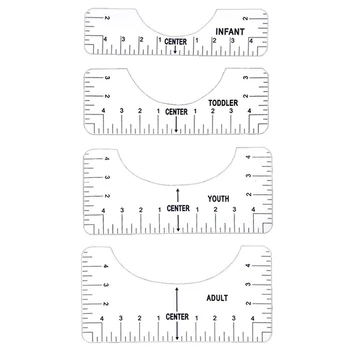 marškinėlių liniuotės vadovo lygiavimo įrankis vinilui, lygiavimo įrankis grafikos marškinėlių centravimo įrankiui (aiškus ir skaidrus)