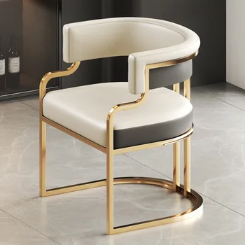 Metalinės kojos Valgomojo kėdės Modernus prabangus porankis Balkonas Valgomojo kėdės Prabangi svetainė Cadeiras namų baldai