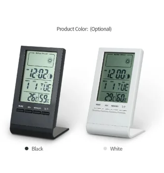 Mini skaitmeninis termometras Higrometras patalpų temperatūros drėgmės matuoklis matuoklis Laikrodis Orų stotis Prognozė Max Min vertės ekranas
