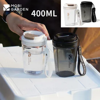 MOBI GARDEN Camping Portable Water Cup 400ML Didelės talpos kelioninis plastikinis puodelis 186g Straight Drink Kavos puodelis Office Siųsti lipduką