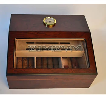 Modern Simple Mellow Cedar Cigar Humidor Moisturizing Strip Design Cigar Case with Moving Compartment
