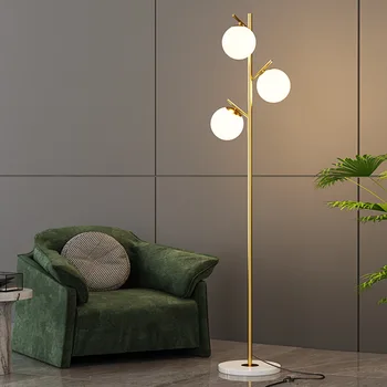 Modernūs stikliniai grindų šviestuvai LED apvalūs kamuoliai Svetainės sofa Dekoratyvinis pastatomas apšvietimas Minimalistinis miegamojo lova E27 šviestuvai