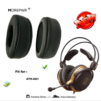 Morepwr Nauji atnaujinti pakaitiniai ausų pagalvėlės Audio-Technica ATH-AG1 ausinių dalims Odinės pagalvėlės aksominės ausinės