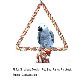 Naminių gyvūnėlių ešerys Nešiojamas kabantis spalvingas trikampis balkonas Virvės žaislinės sūpynės