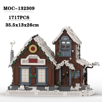 Naujas MOC-132309 Asamblėjos dekoravimas Kalėdų atmosfera Žiemos salono modelis 1717PCS Suaugusiems ir vaikams 