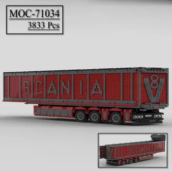 Naujas MOC-71034 3833vnt Sunkvežimio konteinerio modelis konstruoja rinkinį Statybiniai blokai Savaime užrakinamos kaladėlės Vaikų žaislai Kalėdų dovana