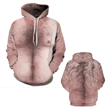 New Street Fake Muscle 3D Printed Hoodies for Men Clothing Casual Fashion Pullover Sweatshirt Hoodie Streetwear Comfortable Top