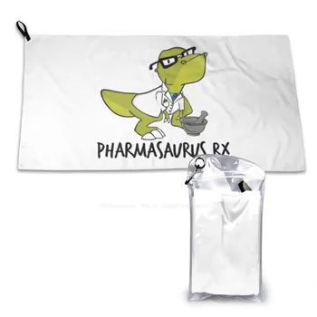 Pharmasaurus Rx-vaistinės dovana spausdinti Prausiklis Veido minkštas rankšluostis Vaistininkas Farmacijos technikas Medicina Vaistai Farmacija