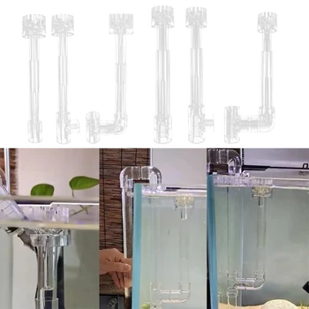 Plastikiniai akvariumai Skimmer Clear Pipe Spin Paviršiaus įtekėjimo nutekėjimas Žuvų akvariumų valymo priedų filtras