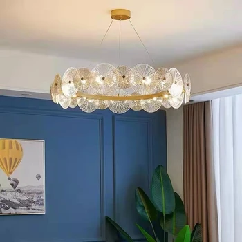 Postmoderni prabanga paprasta kūrybinė svetainė šviestuvas valgomojo miegamasis prancūzų minimalistinio dizainerio stiklo apvali lempa
