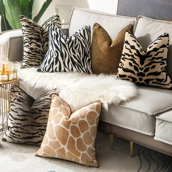 Prabangaus tigro rašto pagalvėlės užvalkalo dizainas Aukštos klasės leopardo pulko aksomo pagalvės užvalkalas Dekoratyvinis pagalvės užvalkalas svetainei