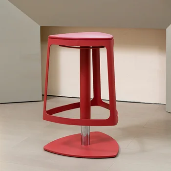 Prabangi pasukama baro kėdė Reguliuojama europietiška moderni raudona baro kėdė Registratūra Sedie Sala da Pranzo Barbershop baldai