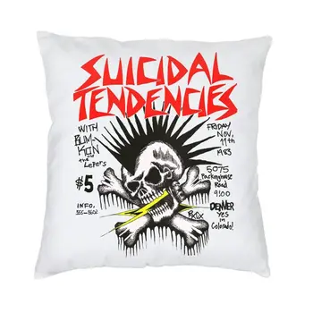 Savižudybės tendencija Black Metal gatvės stiliaus pagalvėlės užvalkalas Dviejų šonų atspaudas Mesti pagalvės dėklas sofos individualizuotam pagalvės užvalkalui dekoruoti