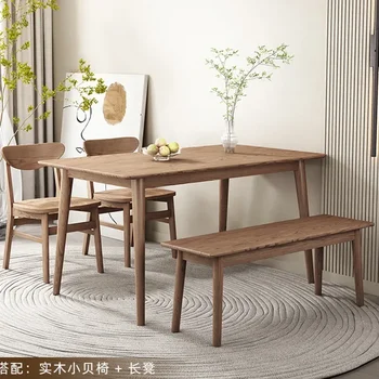 SH 2023 metai Aoliviya oficialus naujas šiaurietiškas medžio masyvo valgomojo stalas modernus mažas butas namo stačiakampis japoniškas valgomasis
