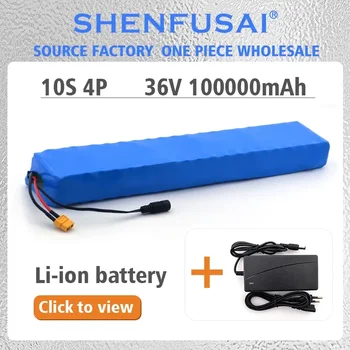 SHENFUSAI10s4p, 36V ličio jonų baterija, 800W, 100Ah, įmontuotas BMS, XT60 arba T kištukas, tinka dviračiams ir elektromobiliams