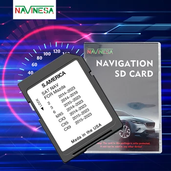 skirta Mazda 2/3/6/MX5/CX5/CX9 Transporto priemonės SD kortelė 2023 Naujausi žemėlapiai Pietų Amerika Atnaujinti navigaciją GPS priedai 8GB Sat Navi