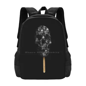 Skull Pop mokyklinis krepšys Didelės talpos kuprinė Nešiojamas kompiuteris Grammatik Popsicle Skull