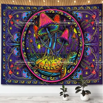 Spalvingas grybų gobelenas Kaukolė Sienų gobelenas Jūros vėžlių gobelenai Estetinis kambario dekoravimas Paveikslai Namų dekoro meno plakatai