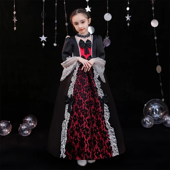 Suknelė Mažos mergaitės drabužiai Mergaitės Kalėdinė apranga Gotikinė Lolita 18th Century Rococo Party Prom Suknelės Hallowmas