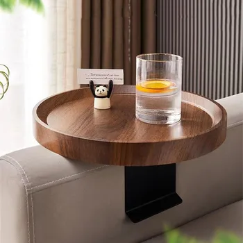 Svetainė Šoninis staliukas Apvalus medis Modernūs šiaurietiški paprasti kavos staliukai Minimalistiniai unikalūs 