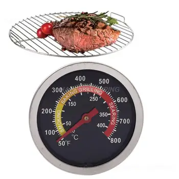 Termometras Ciferblato temperatūros matuoklis Bimetalinis maisto ruošimo zondas Virtuvės įrankiai Nerūdijančio plieno BBQ rūkalių grilio termometras
