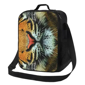 Tigras Egzotinių gyvūnų izoliuotas pietų krepšys moterims Kačių mylėtojas Aušintuvas Terminiai pietūs Tote Paplūdimys Kempingo kelionės