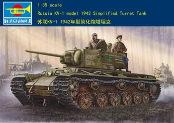Trumpeter 00358 1/35 Rusiškas KV-1 modelis 1942 Supaprastintas bokštelis 1:35 tankas
