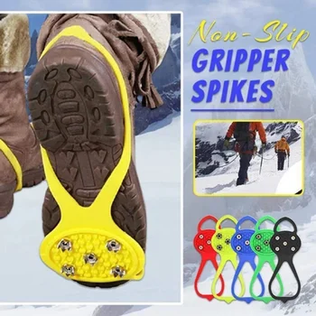 Universal Non-Slip Gripper Smaigaliai Laipiojimo mėšlungis Neslidus Sniegas Vaikščiojimo batų smaigaliai Ledo griebtuvas Silikonas Laipiojimo letena