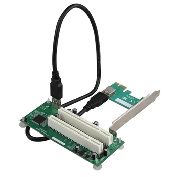 USB kabelis Stalinis kompiuteris PCI-Express PCI-E į PCI adapterio kortelė PCIE į dvigubą PCI lizdo išplėtimo kortelę USB 3.0 pridėti kortelės keitiklį
