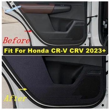 Vidinių durų įbrėžimams atsparios apsaugos nuo smūgio padėklo plėvelės apsauginiai lipdukai Dangtelio apdaila tinka Honda CR-V CRV 2023 2024 anglies pluošto išvaizda