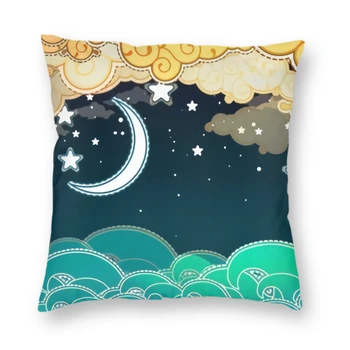 Visatos pagalvės užvalkalas Labanakt Mėnulis Paslėptas užtrauktukas Mesti pagalvėlės užvalkalai Pusmėnulio kvadrato pagalvės dėklas Namų dekoratyvinis sofa automobiliui