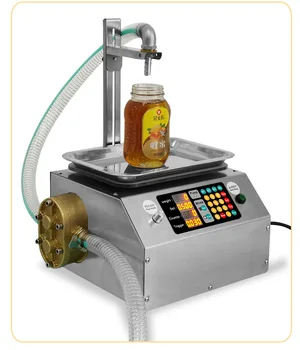 Visiškai automatinė svėrimo užpildymo mašina Medaus sezamo pasta Valgomieji aliejaus klijai Klampus skystas, skysčių pildymo mašina