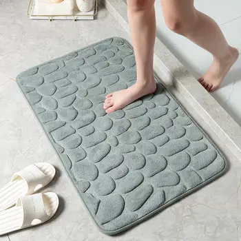 Vonios kilimėlis Koralų aksomas Neslidūs kilimėliai Grindų kilimėlis Vandenį sugeriantis durų kilimėlis 3D akmenimis grįstas pėdų kilimėlis Dušo kambario kilimėlis