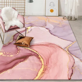 Wishstar Rožinio aukso aliejinė tapyba Abstraktus kilimas Merginų kambarys Romantiški violetiniai 3D kilimėliai Miegamasis šalia Kilimas Balkonas Kilimėlis Salė Kilimėlis