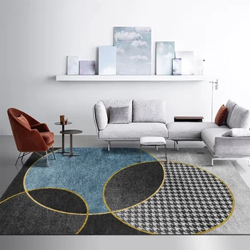Šiaurės šalių prabangus kilimas Svetainės dekoravimas Namai Geometriniai kilimai Kavos staliukas Sofa Plotas Kilimėliai Modernūs kambariai Lovos grindų kilimėlis