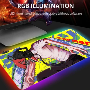 Žaidimų klaviatūra Pelės kilimėlis Grandininis pjūklas Man Mousepad RGB stalo kilimėlis LED guminiai kompiuterio pelės kilimėliai PC Gamer priedai Kilimėliai LOL
