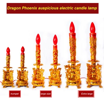 Žvakių laikikliai Drakono Fenikso raštas Budos įvaizdžio stiprinimas Šventovė Naujųjų metų elektrinė žvakidė su lemputėmis